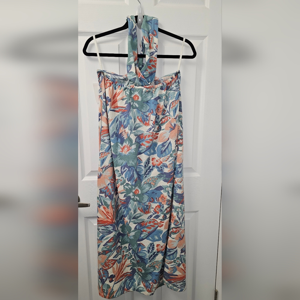 NWT Faherty Bay Twist Dress Paradise Blossom Floral Blue S New $198
